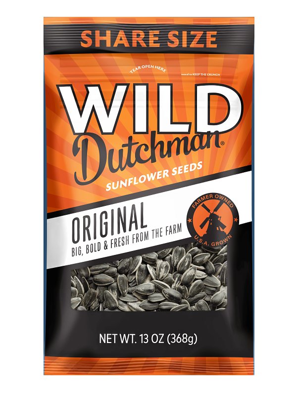WILD Dutchman 504 Roasted Sunflower Seed, Original, 13 oz Bag, Pack of 12