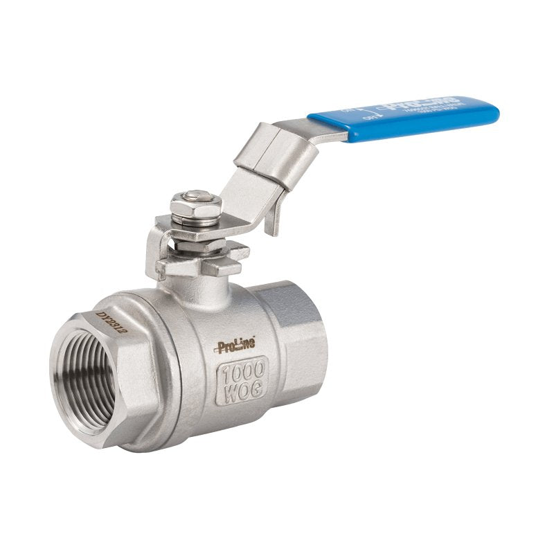 ProLine Series 7690SST Series 107-714SS Ball Valve, 3/4 in Connection, FIP, 1000 psi Pressure, Handle Actuator