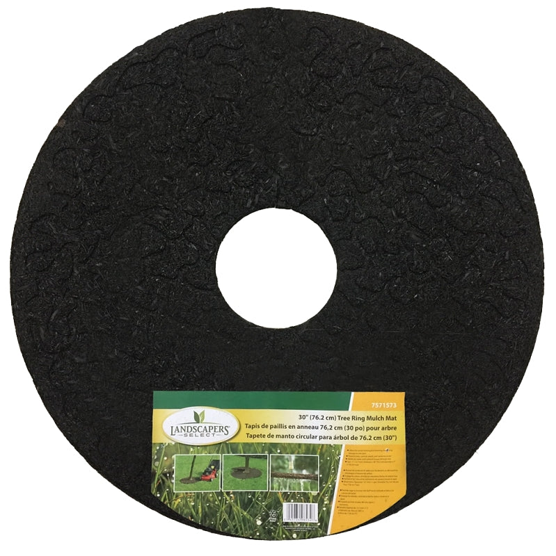 Landscapers Select M-10104-3L Mulch Mat, 30 in Dia, 1/2 in Thick, Crumb Rubber, Dark Brown, Pack of 4