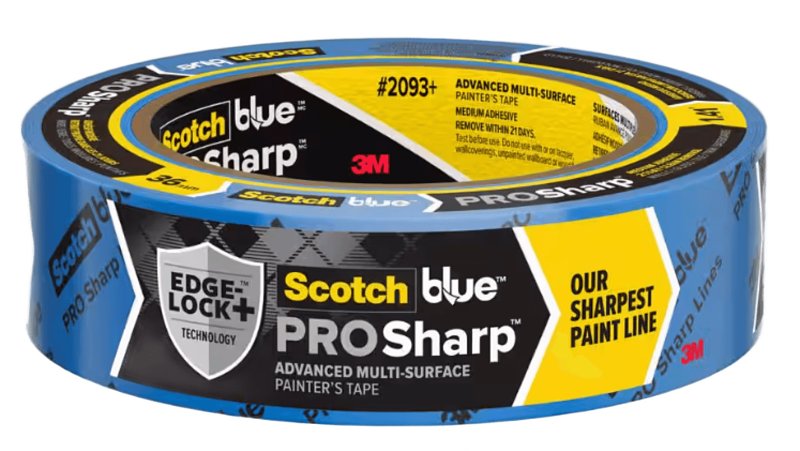 ScotchBlue PROSharp Series 2093+-36EC Painter's Tape, 60 yd L, 1.41 in W, Paper Backing, Blue