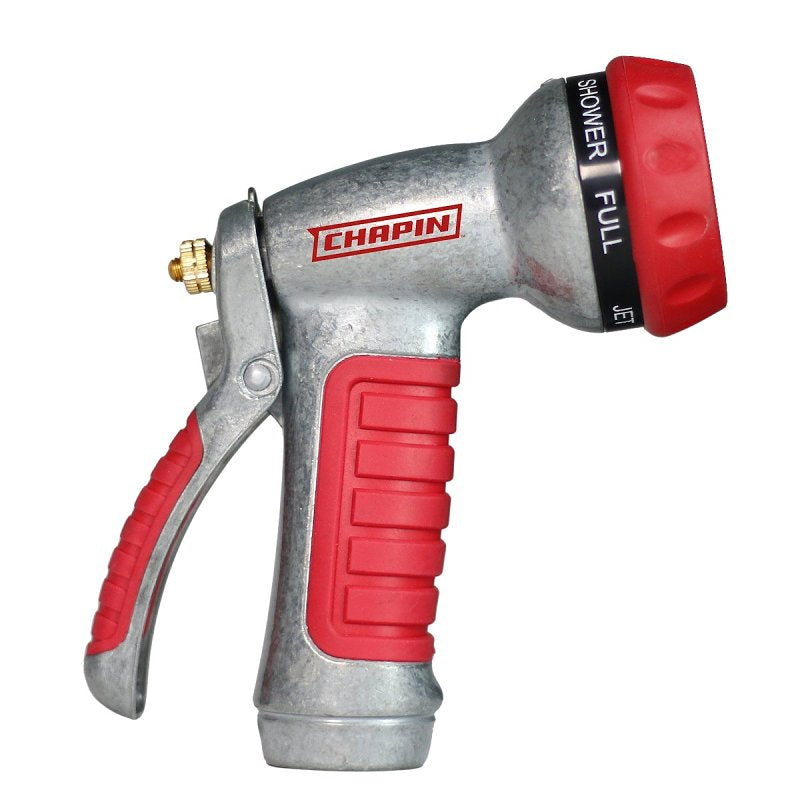 Chapin 4640 7-Pattern Adjustable Hose Spray Nozzle, 3/4 in, GHT, Metal/Poly