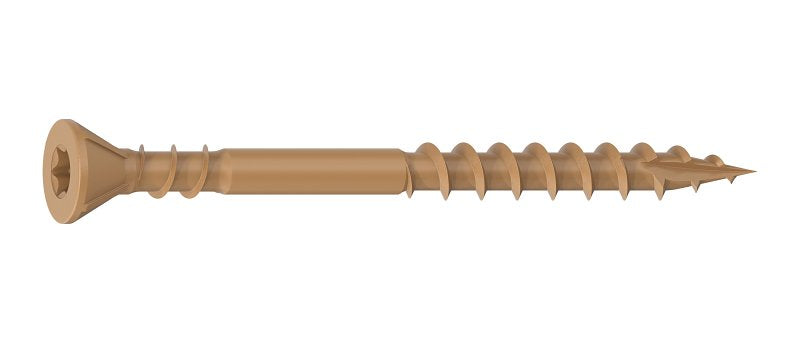 Camo 0376159 Deck Screw, #10 Thread, 2-1/2 in L, Coarse Thread, Flat Head, Star Drive, Type 17 Slash Point, Carbon Steel