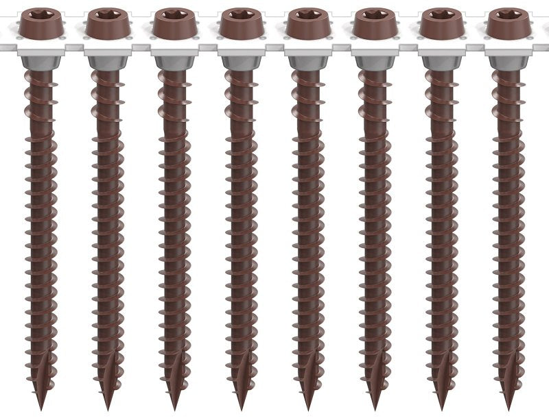 Camo 0395050 Deck Screw, Brown, #10 Thread, 2-1/2 in L, Flat Head, T20 Drive, Steel, 1000/PK