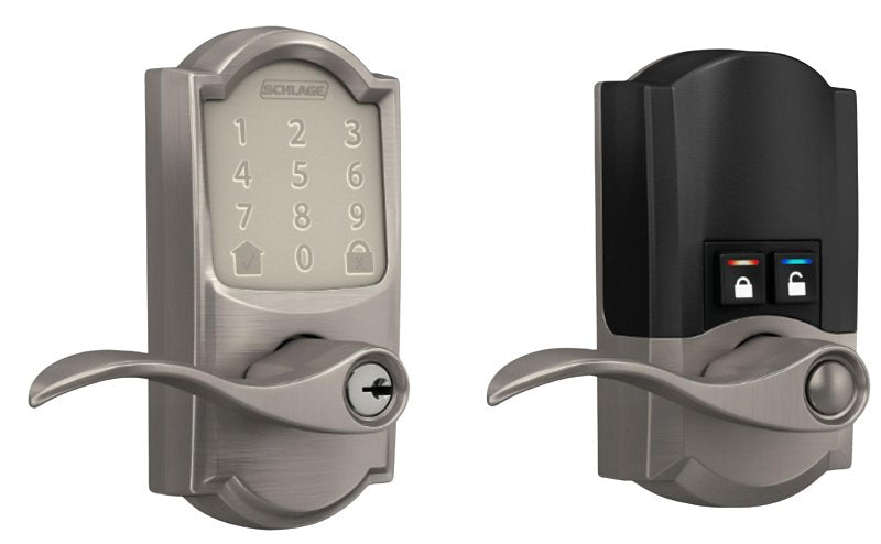 Schlage Encode FE789WBV CAM 619 A Smart Wi-Fi Lever With Camelot Trim, Satin Nickel, Commercial, 1 Grade