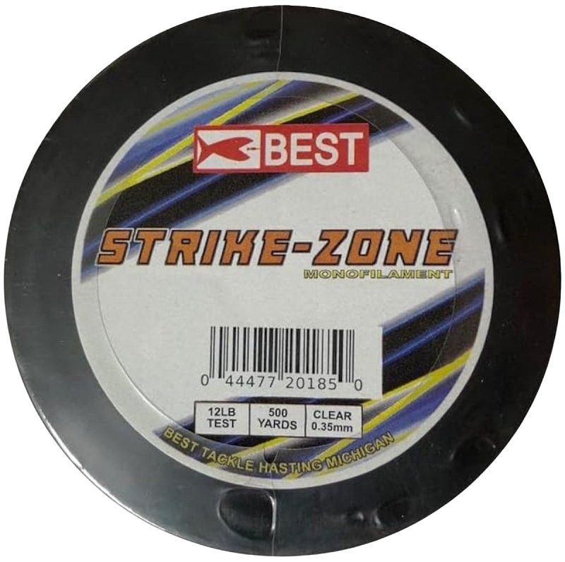Stopper Lures BEST KE-BST-LMC12 Strike Zone Fishing Line, 500 yd L, Monofilament, Clear, 12 lb, Pack of 12