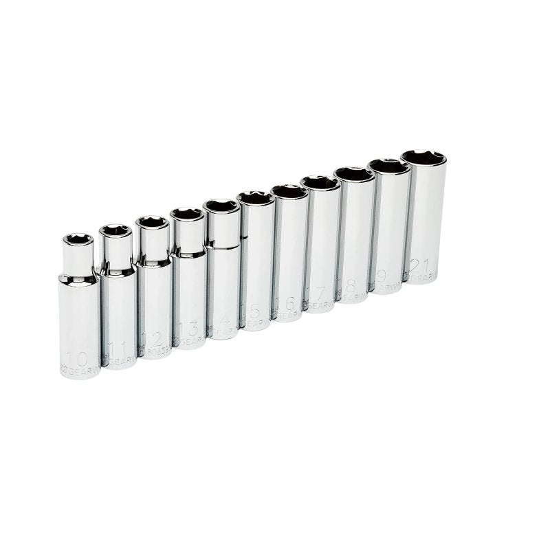 GearWrench 80704 Deep Socket Set, Alloy Steel, Full Polish Chrome