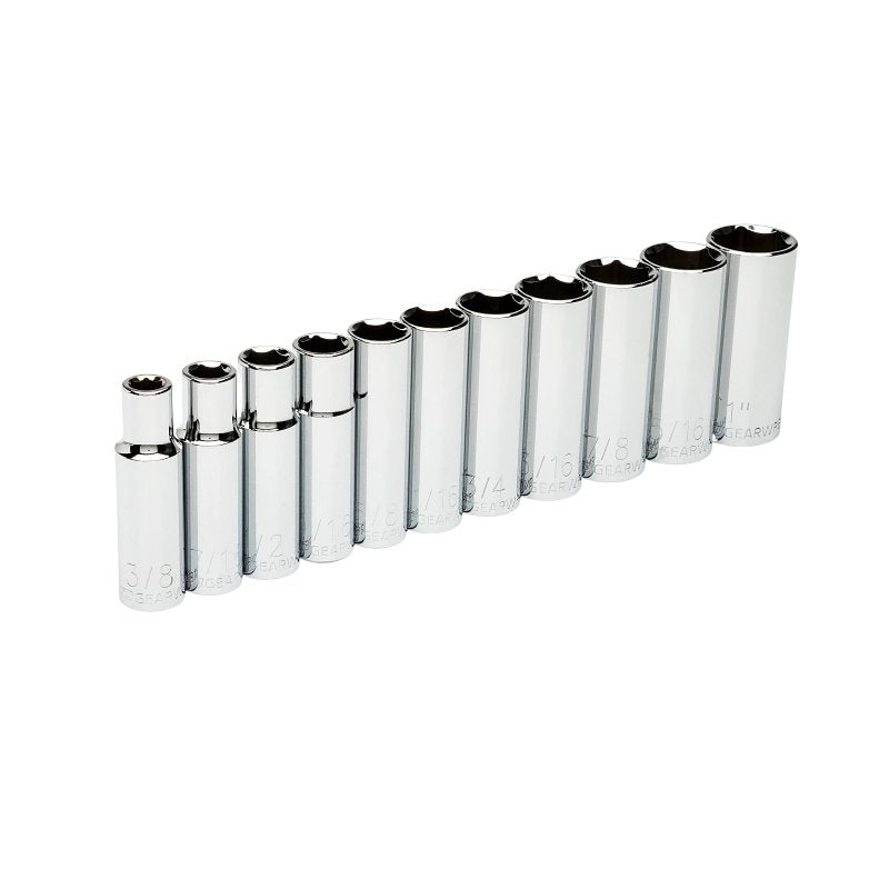GearWrench 80705 Deep Socket Set, Alloy Steel, Full Polish Chrome
