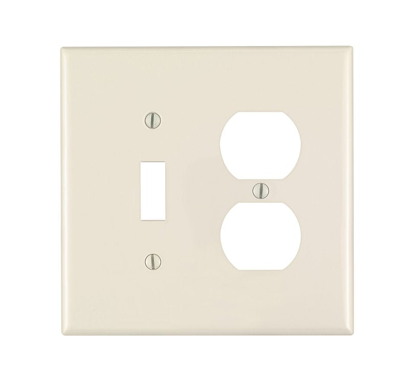 Leviton PJ18-T Combination Wallplate, Midway, 2 -Gang, Nylon, Light Almond, Device Mounting