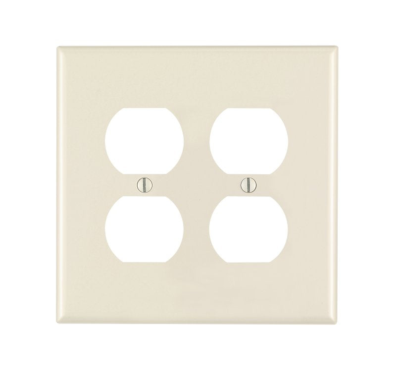 Leviton 010-0PJ82-00T Receptacle Wallplate, 4-7/8 in L, 4.94 in W, 2 -Gang, Nylon, Brown, Device Mounting