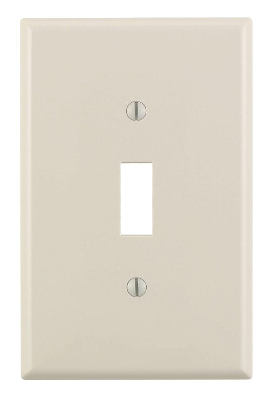 Leviton 78101-00T Wallplate, 5-1/4 in L, 3-1/2 in W, 1-Gang, Plastic, Almond