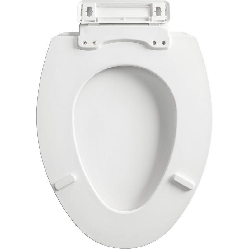 Mayfair 1878SLW000 Toilet Seat, Oval, Wood, White, Modern Hinge
