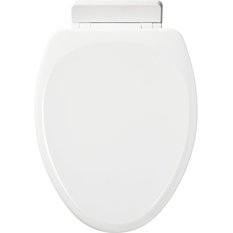 Mayfair 1878SLW000 Toilet Seat, Oval, Wood, White, Modern Hinge