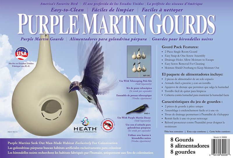 Heath 30008/30008R Bird House, 17-1/4 in W, 14-1/4 in D, 9-1/2 in H, Gourd, Plastic, Almond