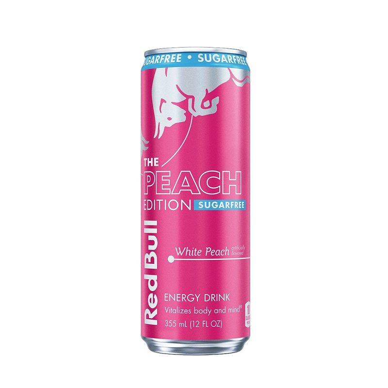 Red Bull 79213 Sugar-Free Energy Drink, Liquid, White Peach, 12 fl-oz Can, Pack of 24