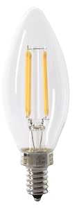 Feit Electric BPCTC40/950CA/FIL/2 Filament LED Bulb, Decorative, B10 Lamp, 40 W Equivalent, E12 Candelabra Lamp Base