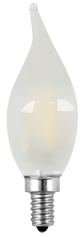 Feit Electric BPCFF60950CAFIL/2 Filament LED Bulb, Decorative, Flame Tip, BA10 Lamp, 60 W Equivalent, Dimmable, Daylight, Pack of 6