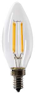 Feit Electric BPCTC60/950CA/FIL/2 Filament LED Bulb, Decorative, B10 Lamp, E12 Candelabra Lamp Base, Dimmable, Daylight, Pack of 6