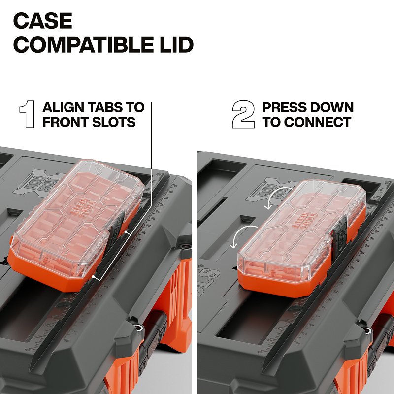 Klein Tools MODbox Series 54200MBX Medium Toolbox, 100 lb, Polymer, Orange, 22 in L x 12.1 in H Outside