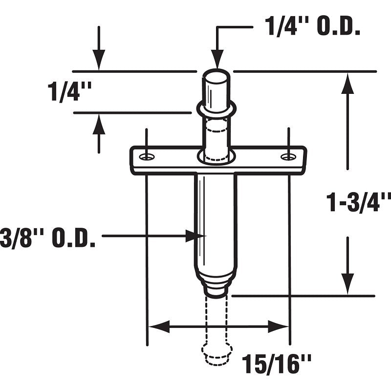 Prime-Line N 6612 Door Pivot, 3/8 in Dia Base, Steel