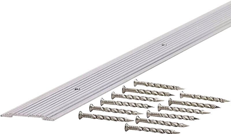 M-D 78014 Seam Binder, 36 in L, 1-1/4 in W, Fluted Surface, Hardwood, Mill/Silver