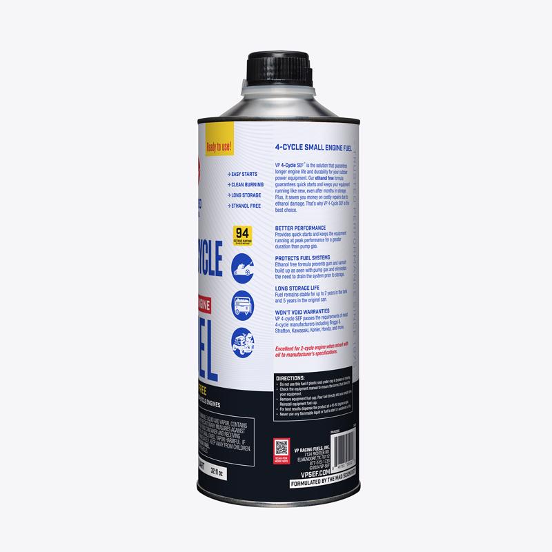 VP Racing Fuels Small Engine Ethanol-Free 4-Cycle Small Engine Fuel 1 qt, Pack of 8