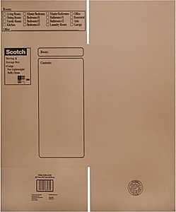 Scotch 8028 Moving and Storage Box, 18 in L, Brown