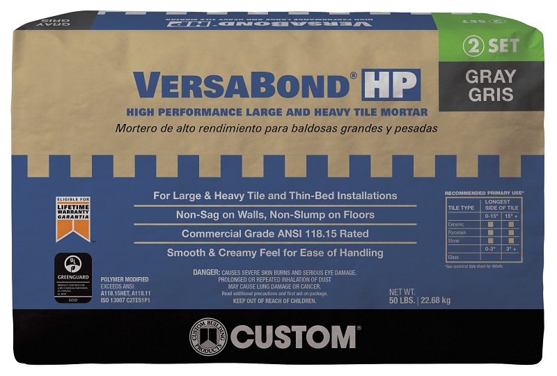 TILE MORTAR LRG&HVY GRAY 50LB