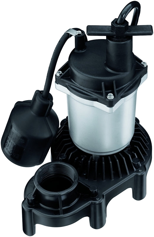 Simer 2165 Sump Pump, 1-Phase, 4.1 A, 115 V, 0.5 hp, 1-1/2 in Outlet, 22 ft Max Lift Head, 960 gph