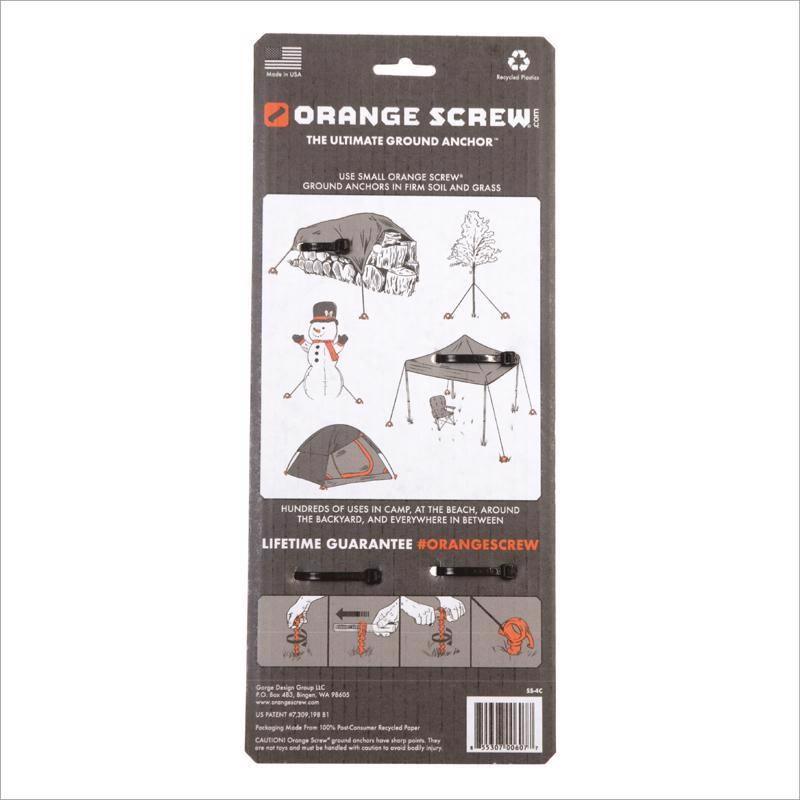 Orange Screw Small Ground Anchor 4 pk