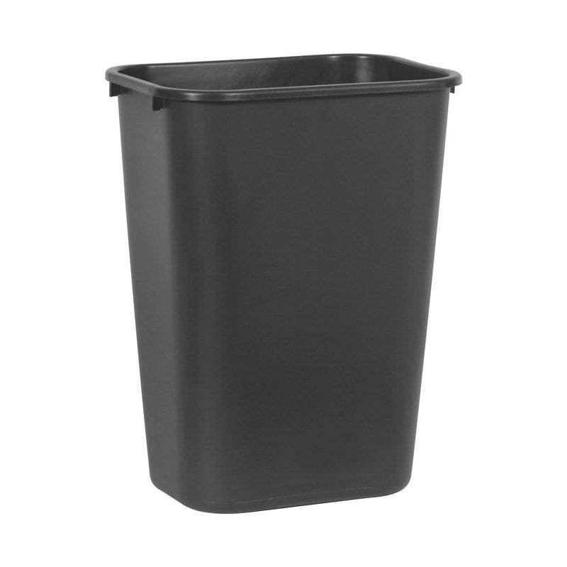 Rubbermaid Deskside 10.25 gal Black Resin Rectangle Trash Can, Pack of 12