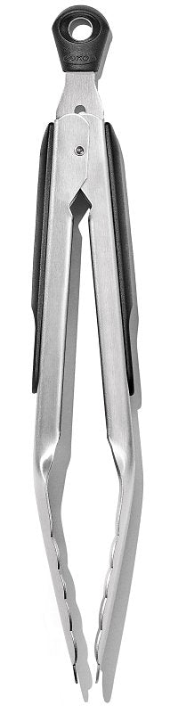 Good Grips 28481 Locking Tong, 9 in L, Stainless Steel, Black, Dishwasher Safe: Yes