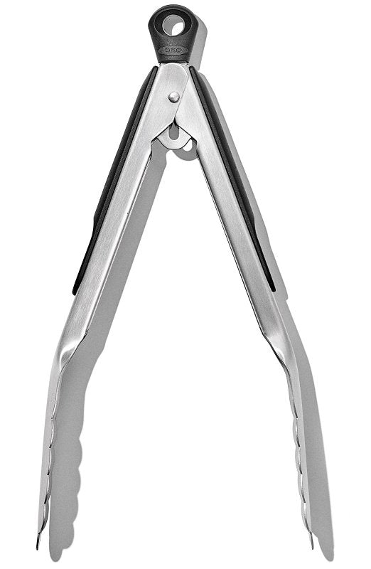 Good Grips 28481 Locking Tong, 9 in L, Stainless Steel, Black, Dishwasher Safe: Yes