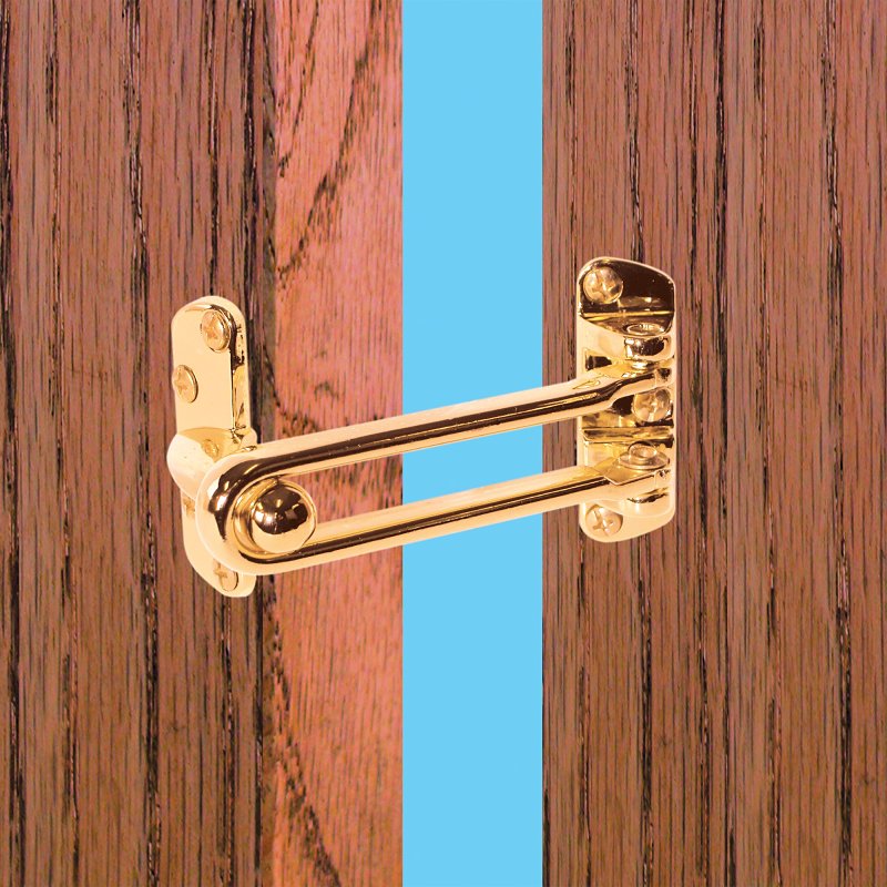 Defender Security U 9897 Swing Bar Lock, 3-7/8 in L, Metal, Brass