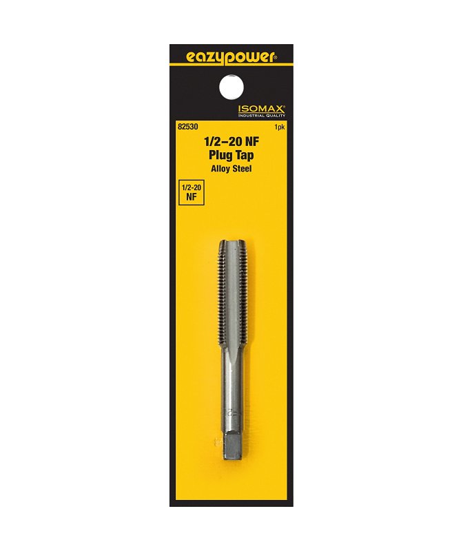 Isomax 82530 Fractional Tap, 1/2-20 Thread, NF Thread, Plug Chamfer, Tungsten Steel