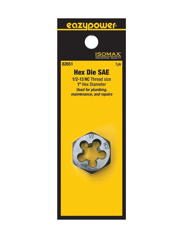Isomax 82651 Fractional Die, 1/2-13 Thread, NC Thread