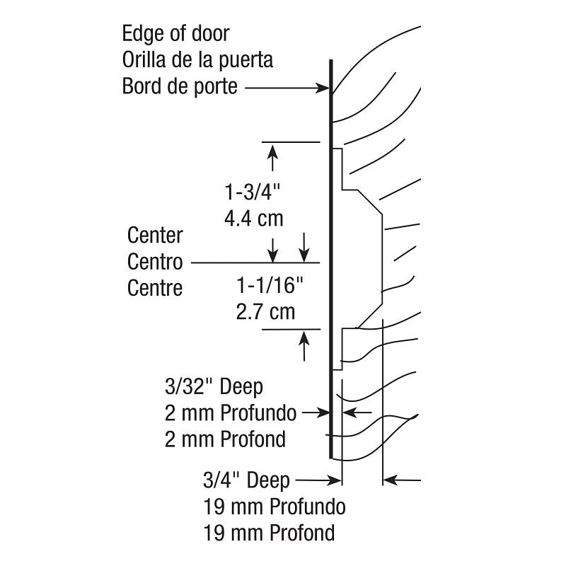 Prime-Line N 6768 Door Pull, 5/8 in W, 3/4 in D, 3-1/2 in H, Aluminum, Brass