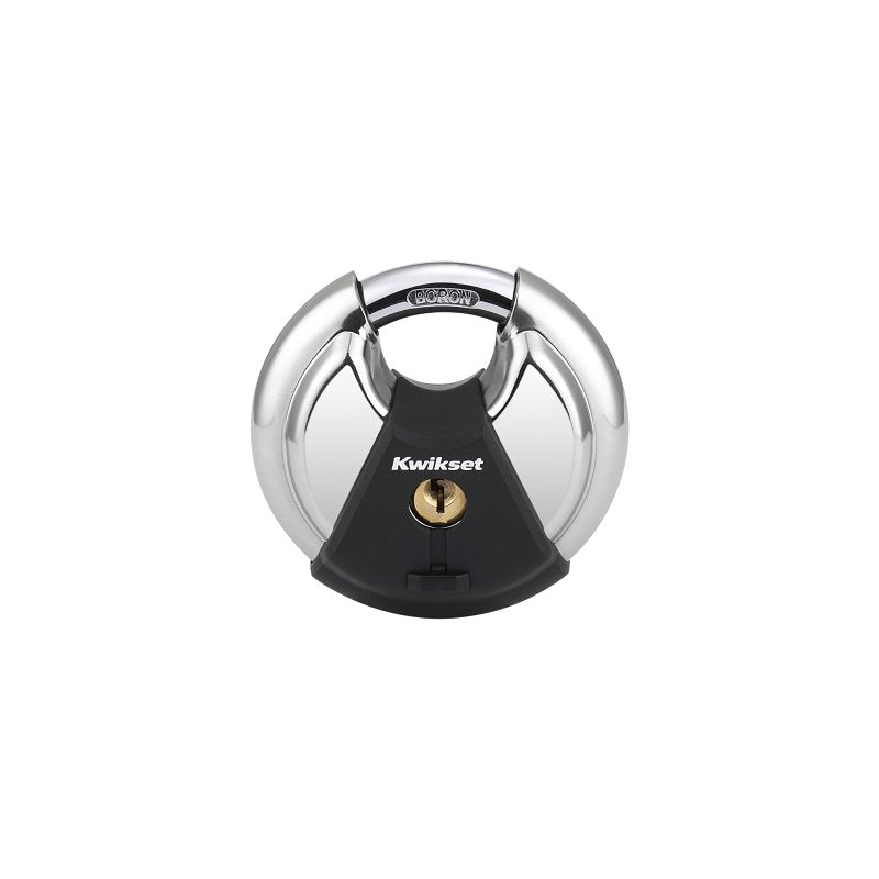 Kwikset 90260-501 Padlock, Keyed Different Key, 0.37 in Dia Shackle, 5/8 in H Shackle, Boron Carbide Shackle, Polished
