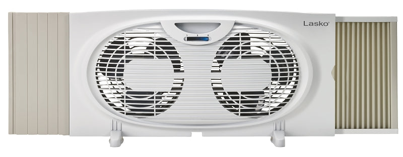 Lasko W07350 Twin Window Fan, 7 in Dia Blade, 6-Blade, 3-Speed, Manual Control, White