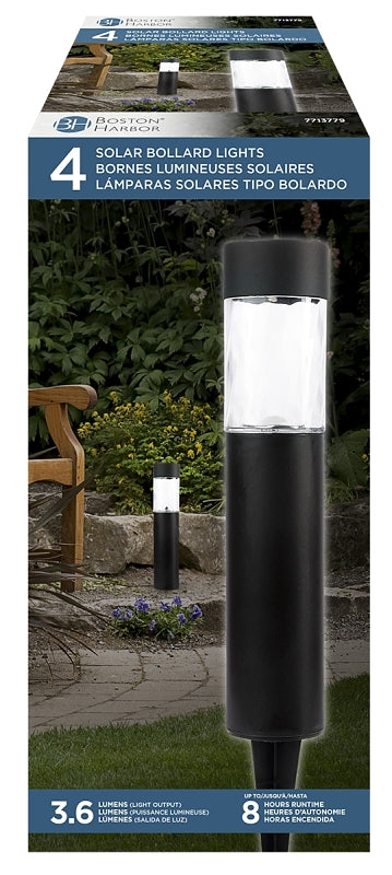 Boston Harbor 27092 Solar Bollard Light, Nickel-Metal Hydride Battery, AA Battery, 1-Lamp, LED Lamp, Plastic Fixture