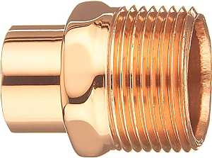 Nibco U6042 Series W01320C Pipe Adapter, 3/4 in, FTG x MPT, Copper, 582 psi Pressure