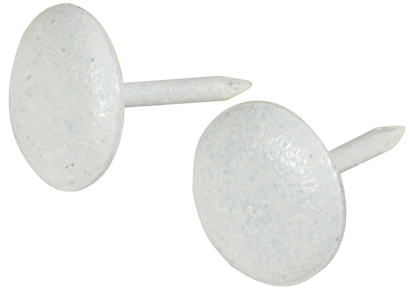 Hillman 122685 Furniture Nail, White, Round Head, Pack of 6