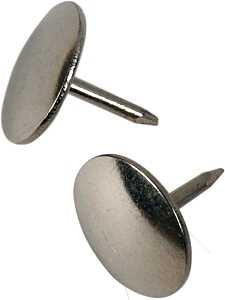 Hillman 122670 Thumb Tack, 15/64 in Shank, Steel, Nickel-Plated, Cap Head, Sharp Point, Pack of 6
