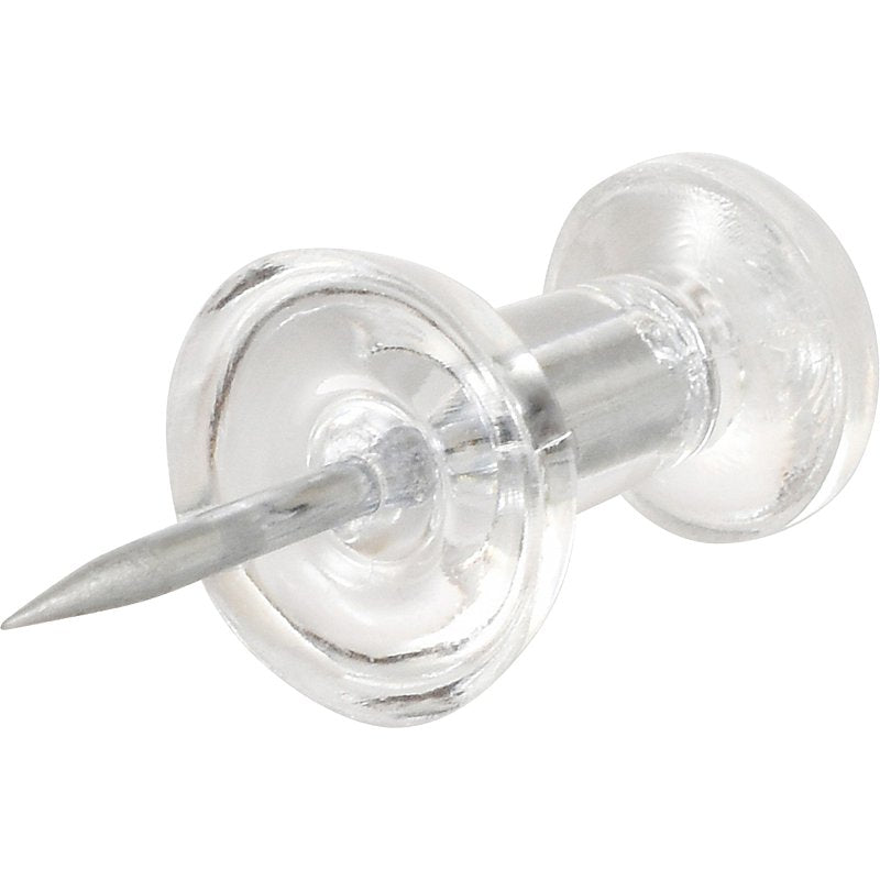 Hillman 122640 Push Pin, 3/8 in L, Plastic, Clear, Pack of 6