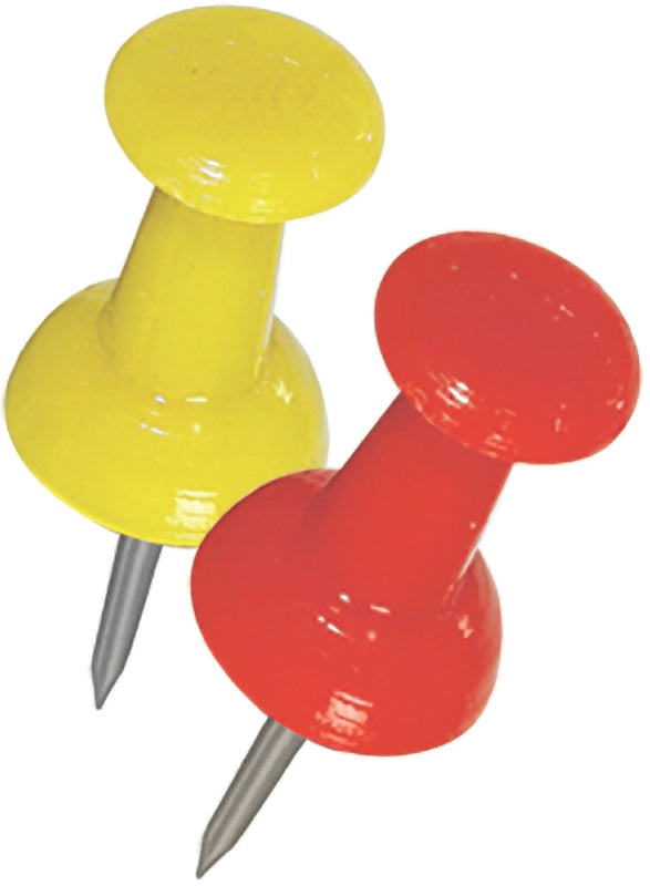 Hillman 122643 Push Pin, 3/8 in L, Plastic, Pack of 6