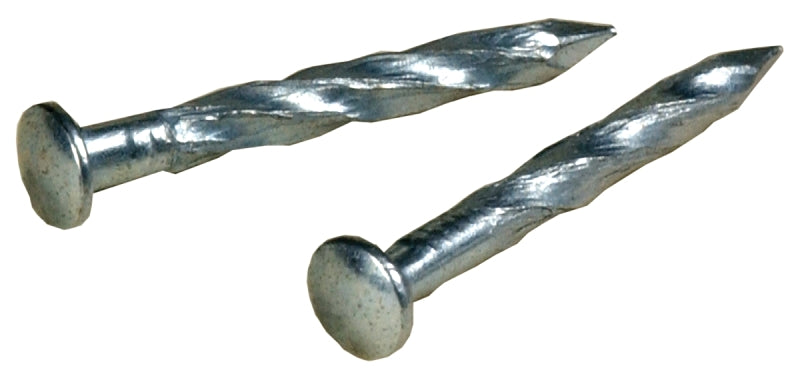 Hillman 122536 Trim Nail, 1-1/4 in L, Steel, Zinc-Plated, Flat Head, Spiral Shank, 1 oz, Pack of 6