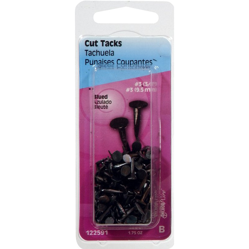 Hillman 122591 Cut Tack, 3/8 in L, Steel, Pack of 6