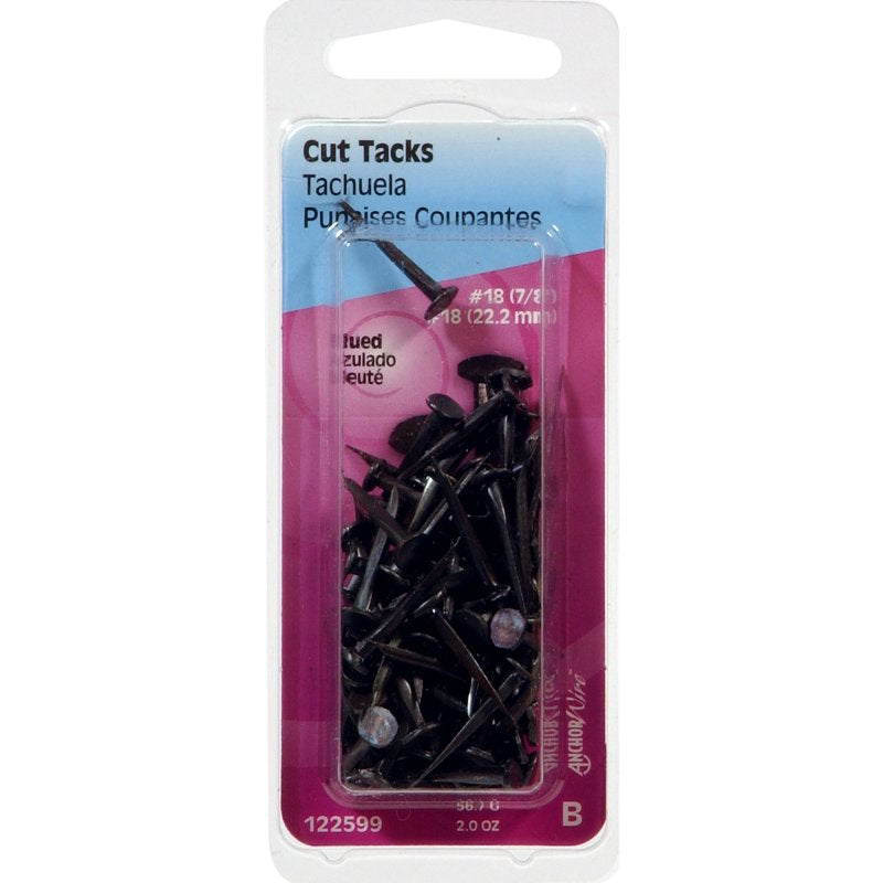 Hillman 122599 Cut Tack, 7/8 in L, Steel, Sharp Point, Pack of 6