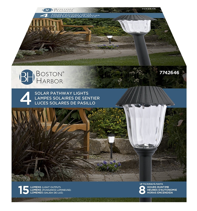 Boston Harbor 27094 Solar Stake Light, Ni-MH Battery, AA Battery, 1-Lamp, LED Lamp, Plastic/Glass Fixture, Black