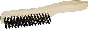 ProSource TGE-SWB416 Wire Brush, 4-1/2 in L Brush, 3/4 in W Brush, Zinc Bristle, Wood Handle, Shoe Handle, 5 in L Handle