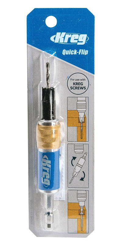 Kreg KDRV-FLIP Quick Flip, 1/4 in Dia Shank, Hex Shank